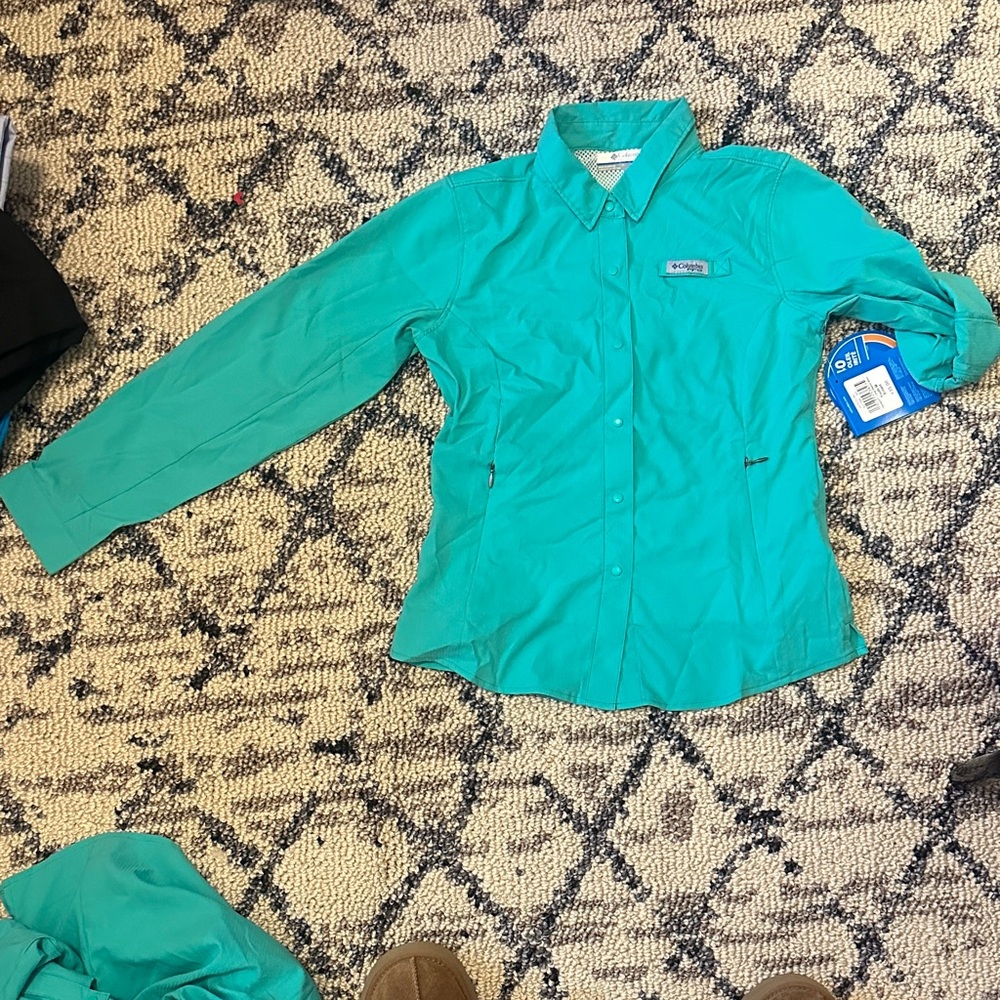 Columbia Kids' Aqua Button Down Shirt